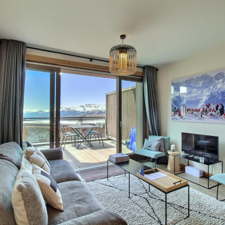ARC 1600, Résidence Premium LE RIDGE, Appartement 07 personnes Duplex Vue Montagne - Ski aux pieds - Sauna, Hammam, Piscine intérieure chauffée, Salle de sport & fitness - Apartment mit 2 Schlafzimmern und Bergblick - 2