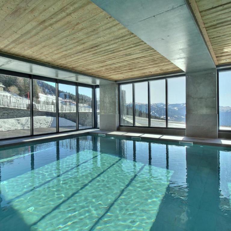 ARC 1600, Résidence Premium LE RIDGE, Appartement 07 personnes Duplex Vue Montagne - Ski aux pieds - Sauna, Hammam, Piscine intérieure chauffée, Salle de sport & fitness - Apartment mit 2 Schlafzimmern und Bergblick - 36