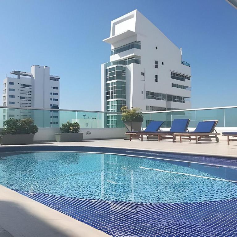 SeaView Apartment in Castillogrande – Rooftop Pool - 2BR + 2Bath - Two-Bedroom Apartment with Balcony and Sea View - 2