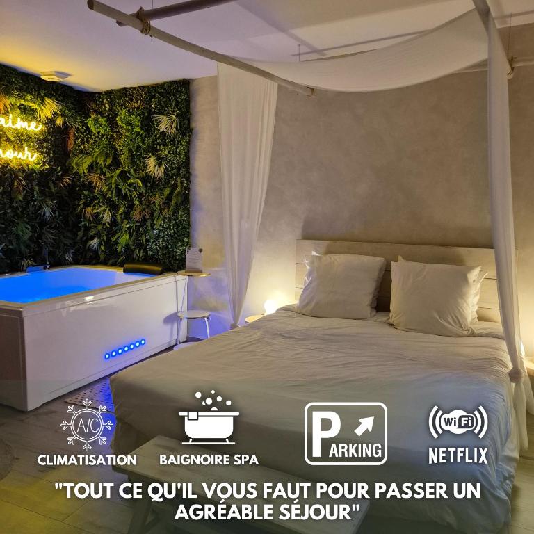 L'Eden Zen - Suite Jacuzzi, parking, clim, Netflix - Appartement 1 Chambre - 1
