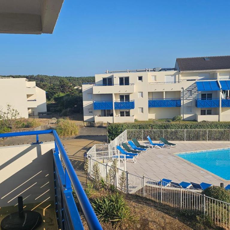 Lacanau, Résidence Bleu Marine, appartements 2e étage, exceptionnels car balcon face et vue océan avec piscine ! Et avec parking réservé - One-Bedroom Apartment with Ocean View - 7