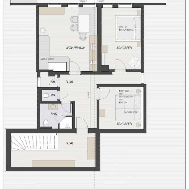 Appartement Beilberg - Apartment mit 2 Schlafzimmern und Bergblick - 18