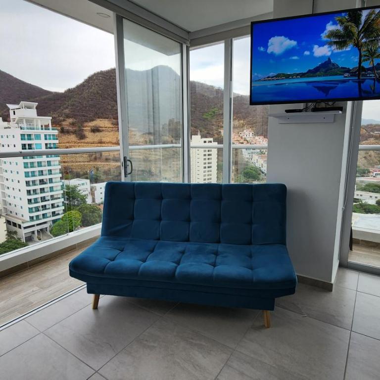 Hermoso Apartamento con doble vista Mar y montaña tipo Loft cerca a la playa instalaciones nuevas - One-Bedroom Apartment - 5