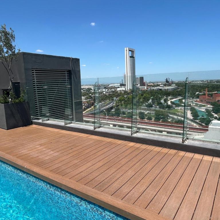 Elegante loft apartment Paseo Santa Lucia king size bed, alberca, gym, parking, kids club - One-Bedroom Apartment - 25