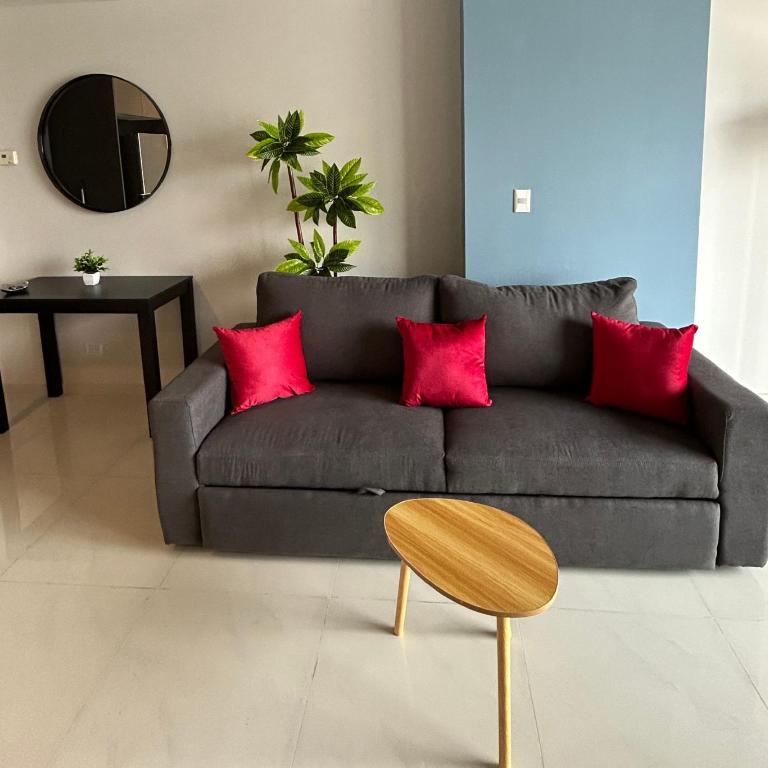 Elegante loft apartment Paseo Santa Lucia king size bed, alberca, gym, parking, kids club - One-Bedroom Apartment - 8