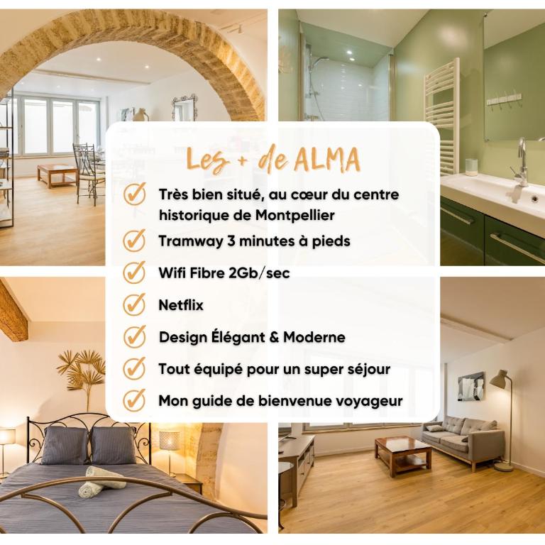 ALMA F2 hypercentre 1min cathédrale saint Pierre 3 min Tram Charme ancien & confort moderne Netflix - One-Bedroom Apartment - 2