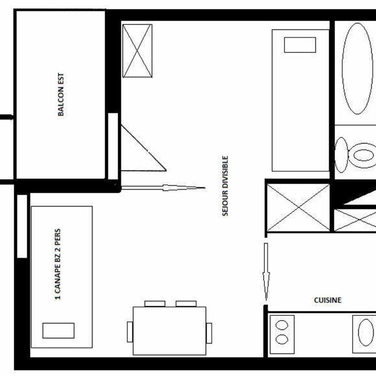 Charmant studio à Montchavin proche pistes, balcon, parking, équipé pour 4 pers. - FR-1-329-53 - Studio - 6