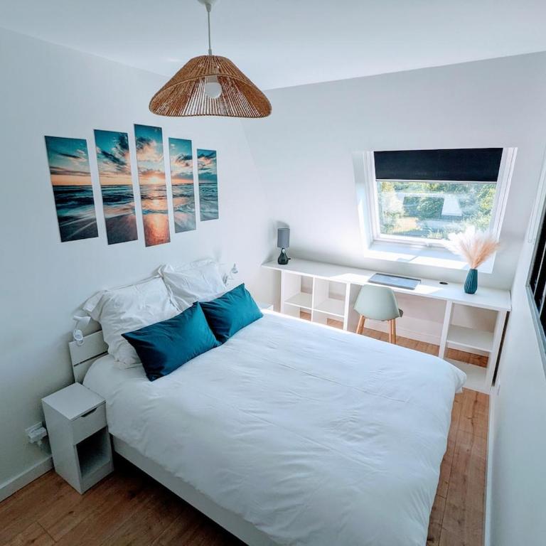 Duplex vue mer à deux pas de la plage, balcon et espace cinéma - Apartment mit 2 Schlafzimmern, einem Balkon und Meerblick - 15