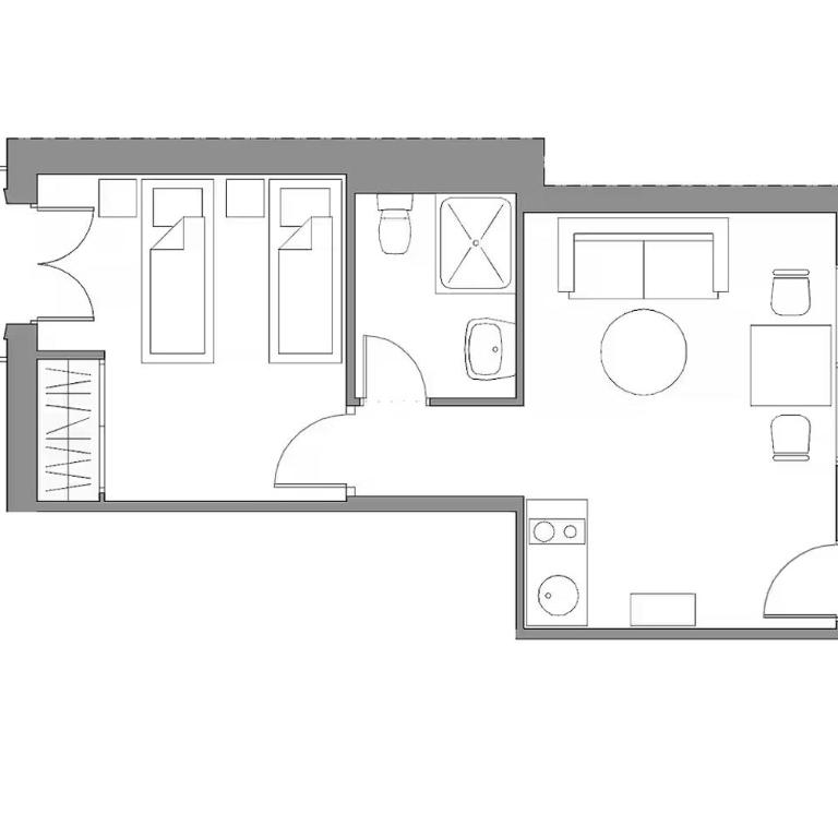 Veoapartment Feria 80 - Habitación Doble con baño privado - 2 camas - 6