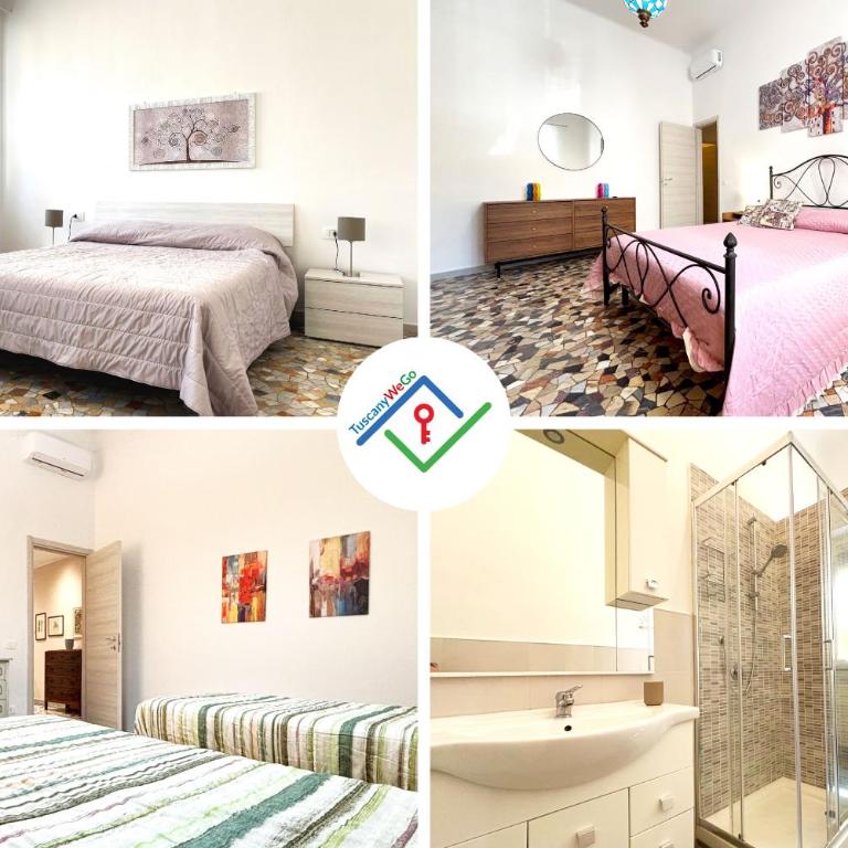 Domus Mazzini Pisa Centro - 6 Ospiti, 2 Bagni, 3 Camere, Patio Privato - 5 minuti dalla Stazione Treni - Appartamento con 3 Camere da Letto - 34