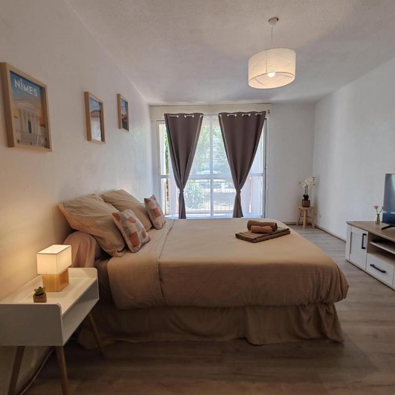 studio Nimes capouchiné parking et balcon proche centre - One-Bedroom Apartment - 2