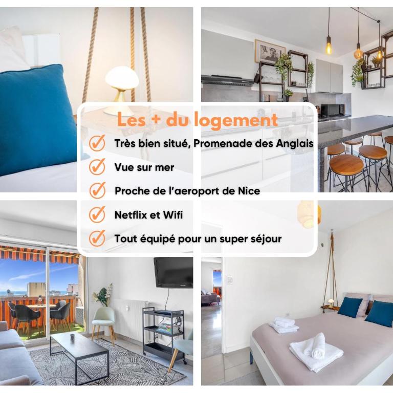 Bel appartement vue mer proche de la promenade des anglais - Apartamento de 2 dormitorios con terraza y vistas al mar - 2