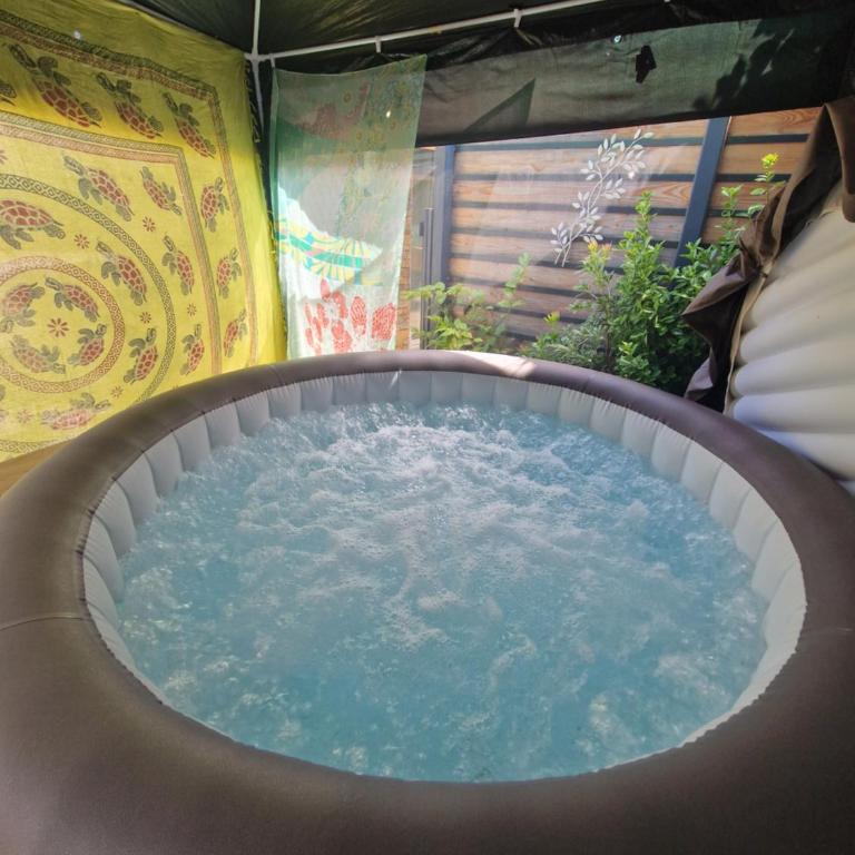 Chalet de 25 m2 avec jardin, piscine et spa uniquement accessible en juin sept - Chalet 1 Chambre - 28