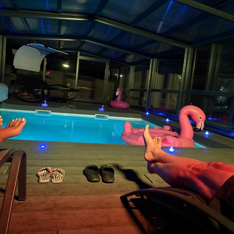 L'Aurore Love Room de prestige jacuzzi sauna piscine chauffée cuisine - Maison 1 Chambre - 22