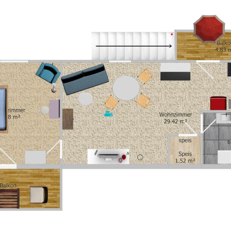 Ferienwohnung Allgäutraum mit Bergblick - Apartment mit 1 Schlafzimmer, Balkon und Bergblick - 11