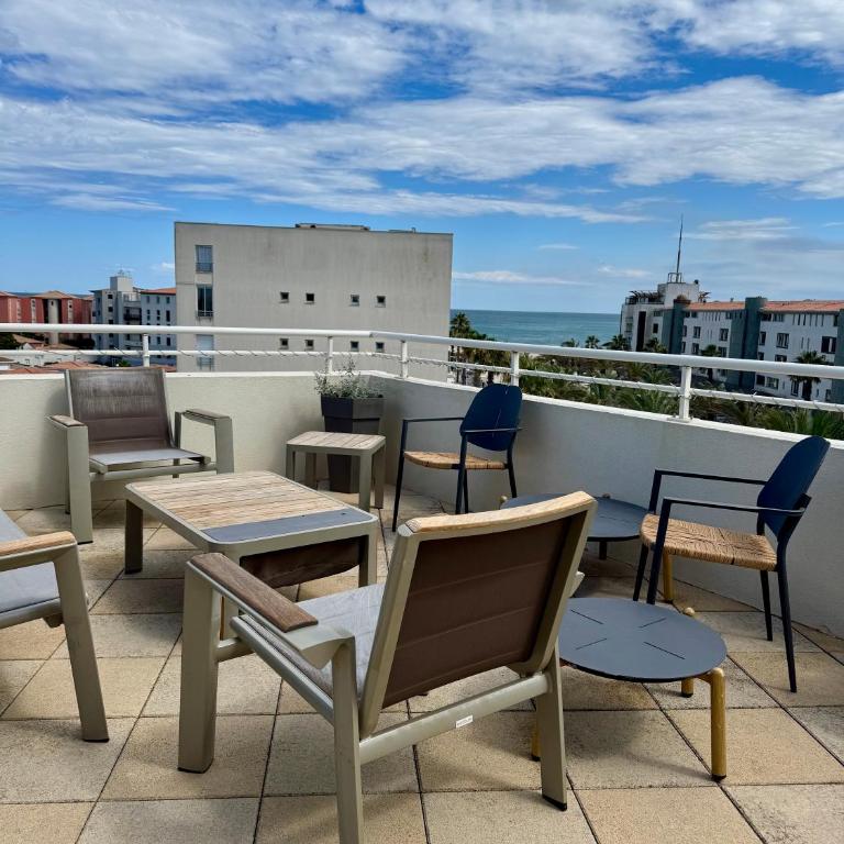 Bleu Prestige - Penthouse vue mer -Terrasse -Plage 100m -Cap d'Agde - Histoire de Clés - Appartement 3 Chambres - 3