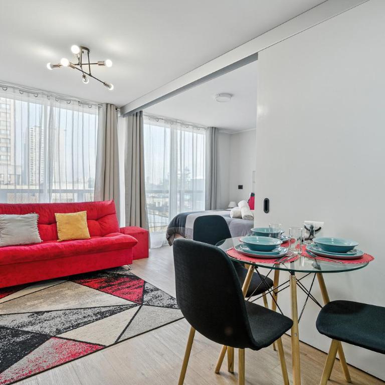 U310 - A pasos del Movistar Arena - 1dorm en Santiago - Wifi- Check in autonomo - Seguridad - Two-Bedroom Apartment - 1