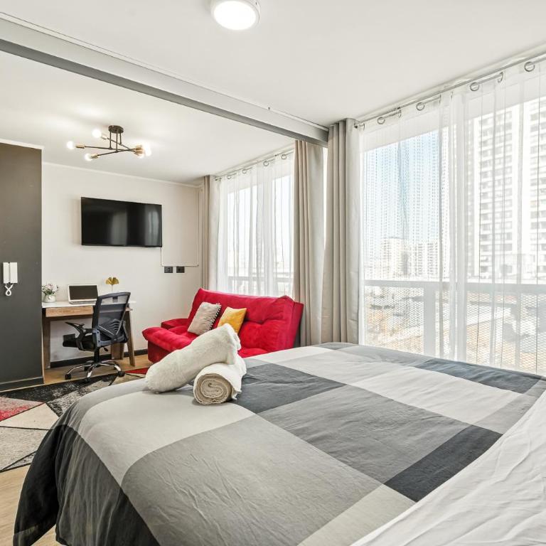 U310 - A pasos del Movistar Arena - 1dorm en Santiago - Wifi- Check in autonomo - Seguridad - Two-Bedroom Apartment - 23
