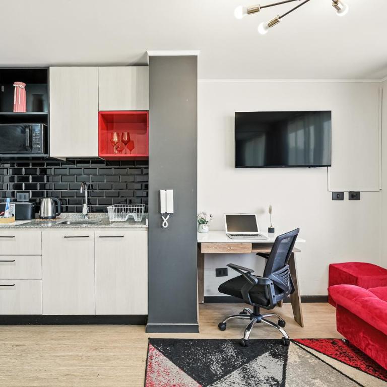 U310 - A pasos del Movistar Arena - 1dorm en Santiago - Wifi- Check in autonomo - Seguridad - Two-Bedroom Apartment - 26