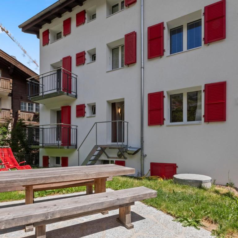 Zermatt, 4 pers, 3 lits - Balcon avec vue et petit jardin - Apartment mit 2 Schlafzimmern - 37