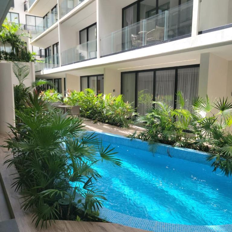 Relax en el paraíso alberca gym balcón privado - Apartamento Estudio - 26