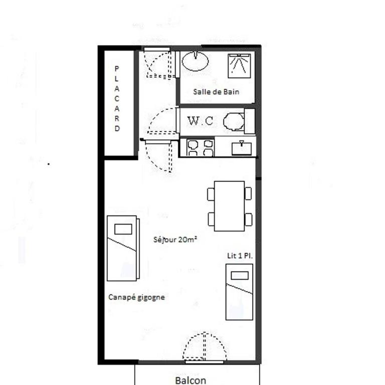 Studio lumineux 2* pour 3 pers, proche remontées, balcon - Estudio - 7