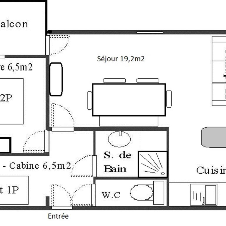 Appartement 2 pièces avec balcon et wifi, proche pistes - 4 pers. - Apartment mit 1 Schlafzimmer - 7