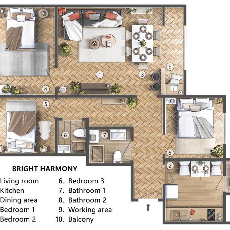 Bright Harmony with Balcony Old Town Renovated - Three-Bedroom Apartment with Balcony - 8