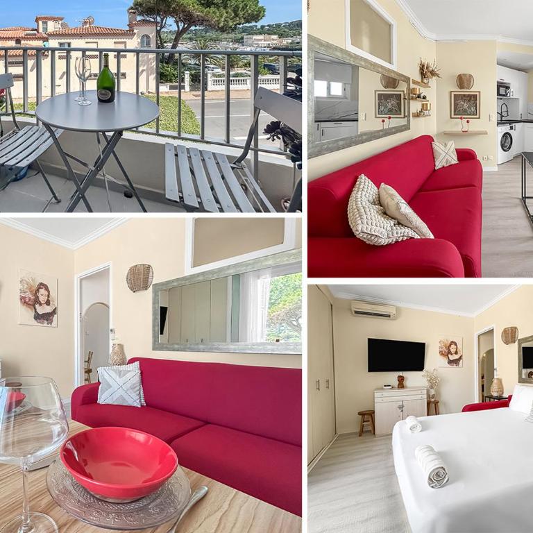 Studio Cap d Antibes Balcon vue mer - Studio avec Terrasse - 4