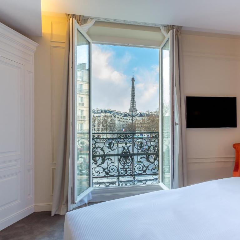 Hôtel La Comtesse - Chambre Double Comtesse – Vue Frontale sur Tour Eiffel - 2