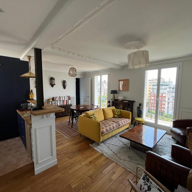 Appartement 8 personnes - terrasse sur espaces verts - vue Tour Eiffel - Appartement 3 Chambres avec Vue - 14