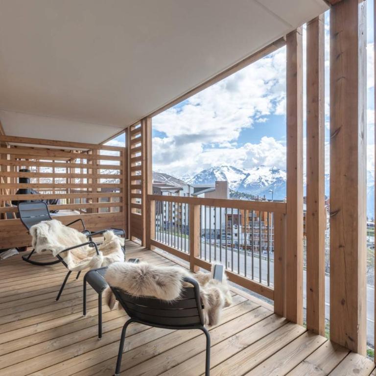 Alpe d'Huez Houses - Cassini- Bel appartement avec vue Ski In-Ski Out pour 6 - Appartement 3 Chambres avec Vue sur la Montagne - 8