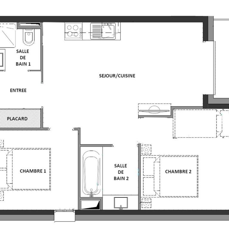 Appartement 3 pièces, 2 salles de bain, près des pistes, animaux acceptés - FR-1-293-281 - Apartment (6 Erwachsene) - 2