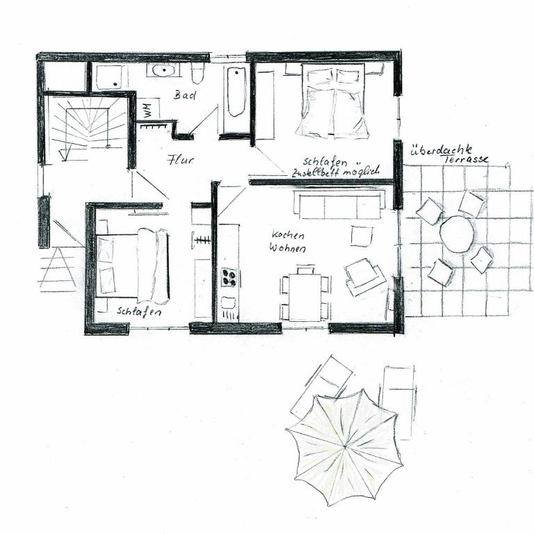 Blütenperle - altstadtnah im Grünen - - Apartment mit 2 Schlafzimmern - 12