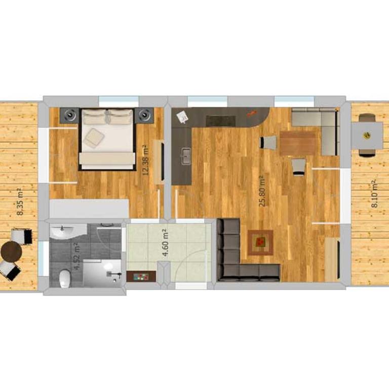 Krennlehen - Apartment mit 1 Schlafzimmer, Balkon und Bergblick - 5