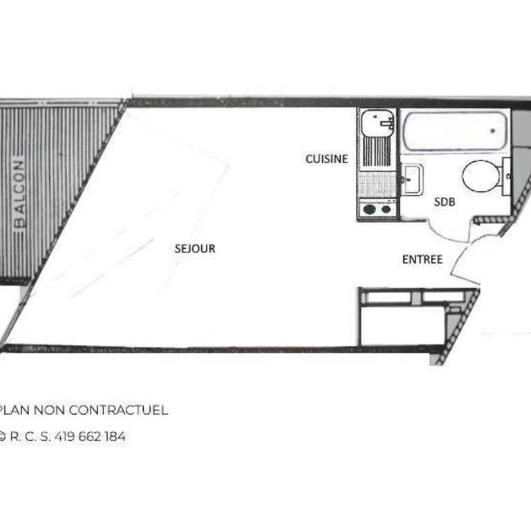 Studio classique 19m², Sud, animaux OK, Les Menuires - FR-1-452-191 - Monolocale - 20