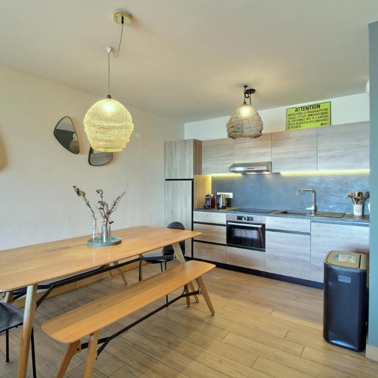 ARC 1600, Résidence Premium LE RIDGE, Appartement 08 personnes Vue Montagne - Ski aux pieds - Sauna, Hammam, Piscine intérieure chauffée, Salle de sport & fitness - Apartment mit 3 Schlafzimmern und Bergblick - 14