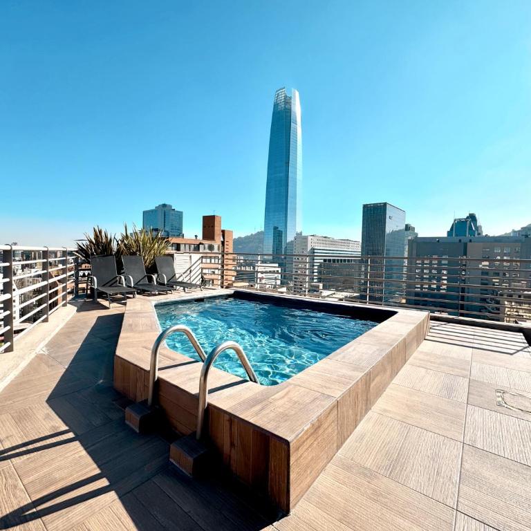 Departamento el Golf Las Condes, Aire acondicionado, estacionamiento, Piscina incluidos - Apartamento de 1 dormitorio - 9