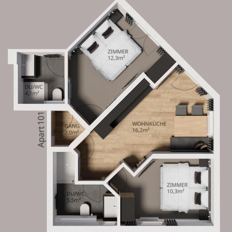 Apart Maximilian - Apartment mit 2 Schlafzimmern und Terrasse - 1