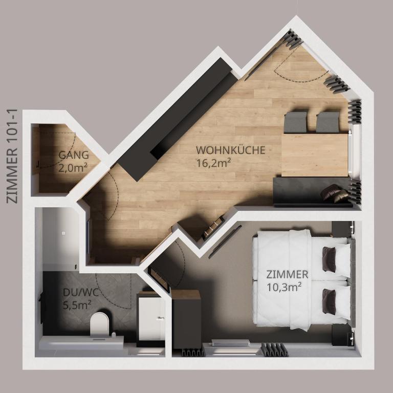 Apart Maximilian - Apartment mit 1 Schlafzimmer und Terrasse - 1