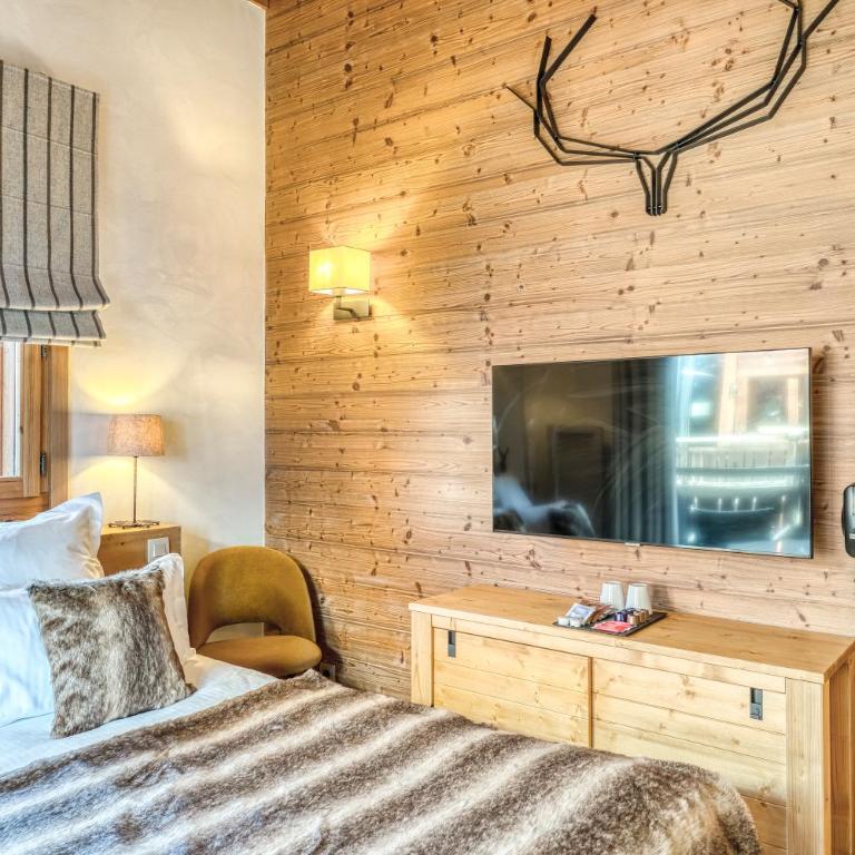 Les Loges Blanches Megève - Chambre Double avec Balcon - 4