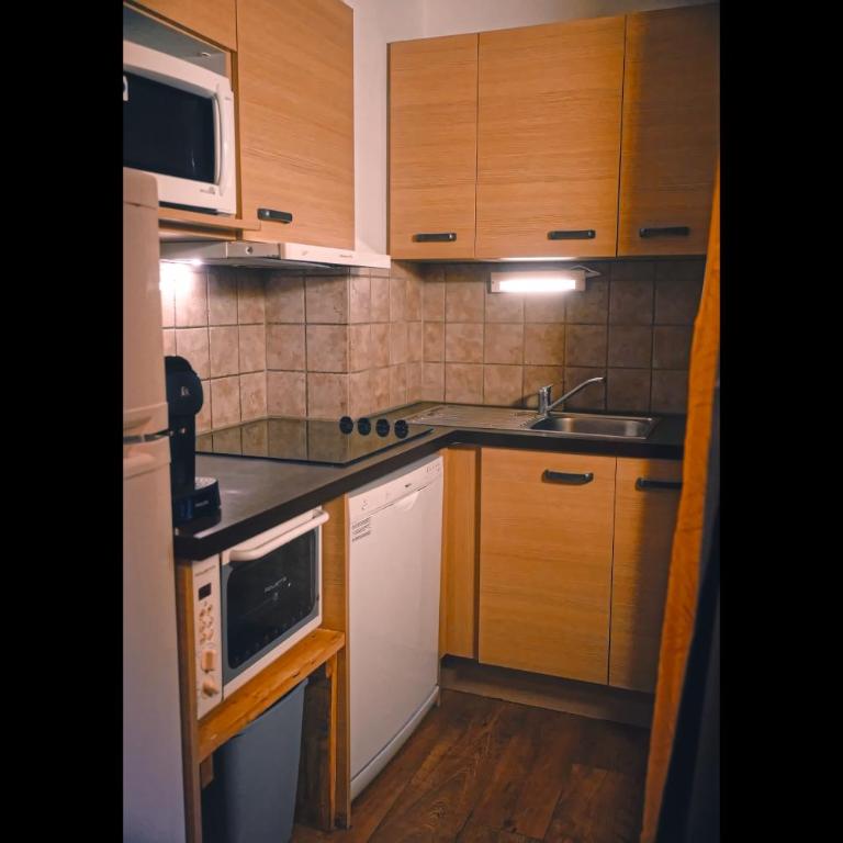 studio chic redécoré avec soin, idéal couples familles ou entre amis,parfait pour cure thermale ou séjour ski, wifi 180 chaines tv parking couvert - Studio avec Balcon - 5