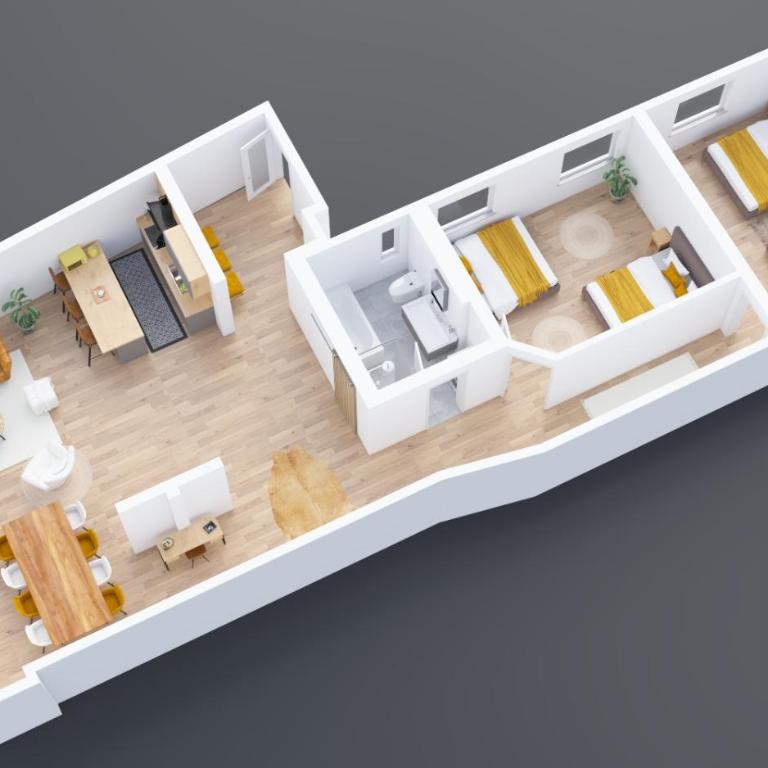 SONNENglück - Großes Apartment für 8 im Zentrum mit flexiblen Betten, Balkon & Parkplatz - Apartment mit 2 Schlafzimmern - 39
