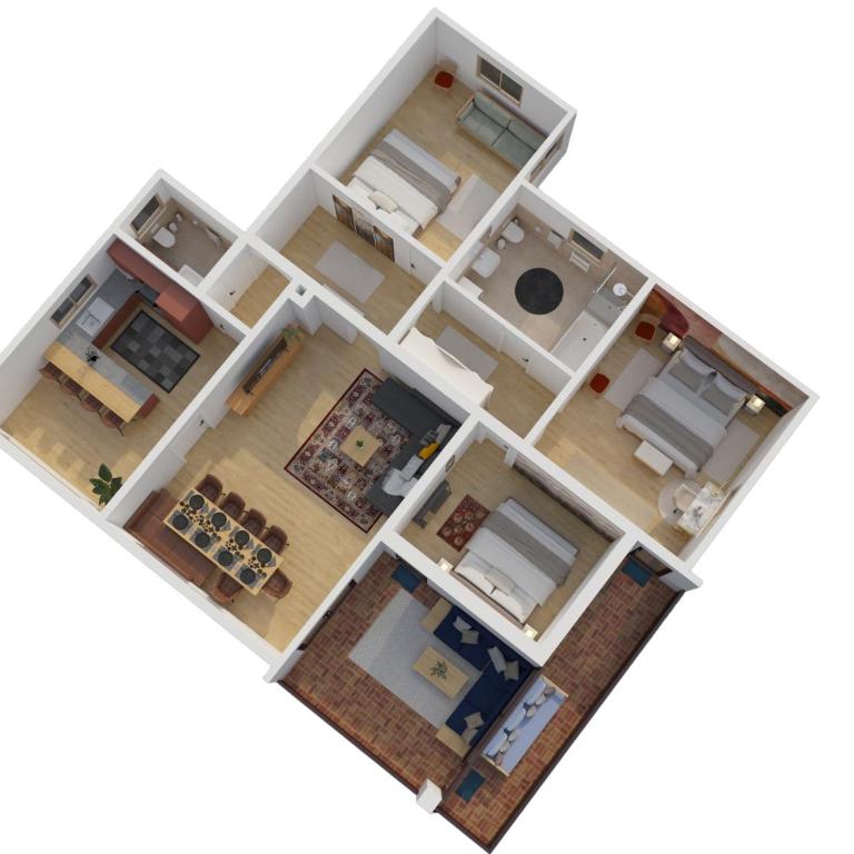 HOIMATglück - Großes Apartment mit 3 Schlafzimmern, überdachtem Balkon & separatem WC in ruhiger Lage - Apartment mit 3 Schlafzimmern - 34