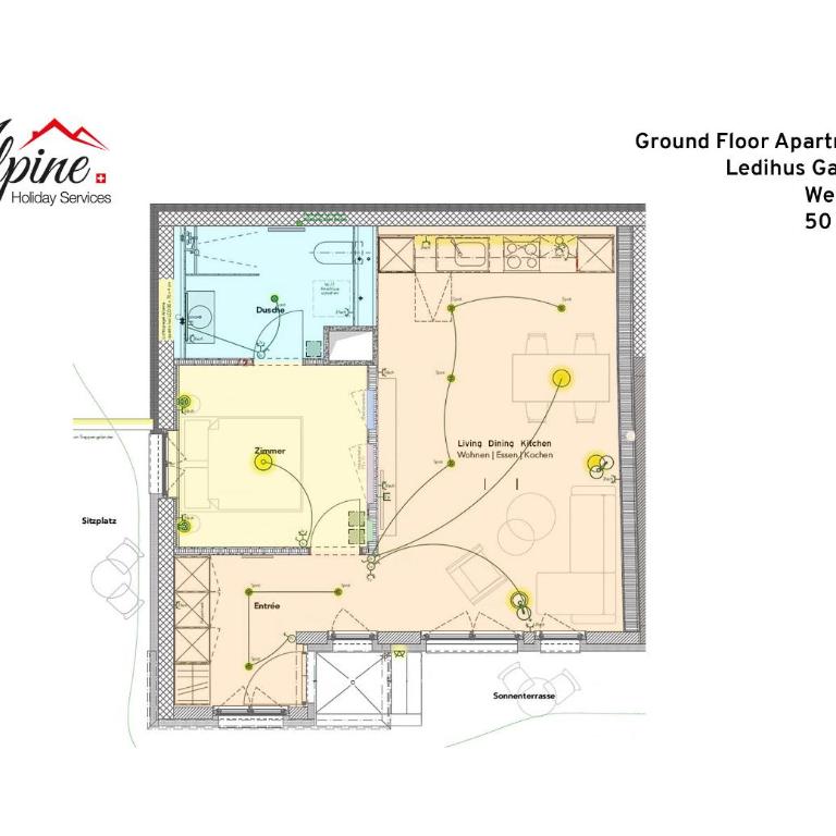 Chalet Ledihus Garden Apartment - Apartment mit 1 Schlafzimmer und Terrasse - 16