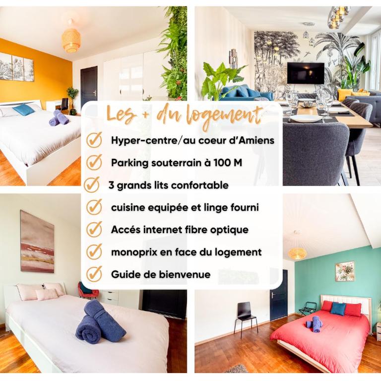 Spacieux appartement 3 chambres cosy centre Amiens - Apartment mit 3 Schlafzimmern - 5