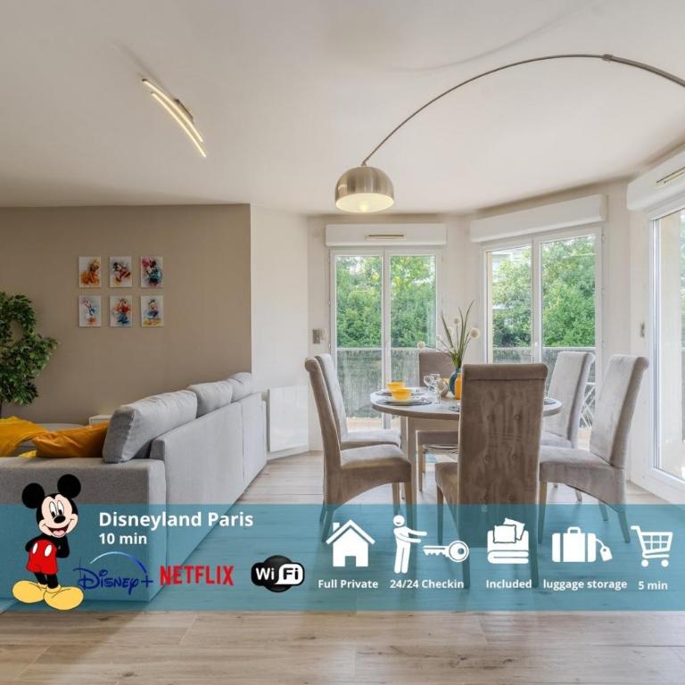 Le Bora, 6 pers, 10 min Disneyland Paris - Appartement 2 Chambres avec Balcon - 1