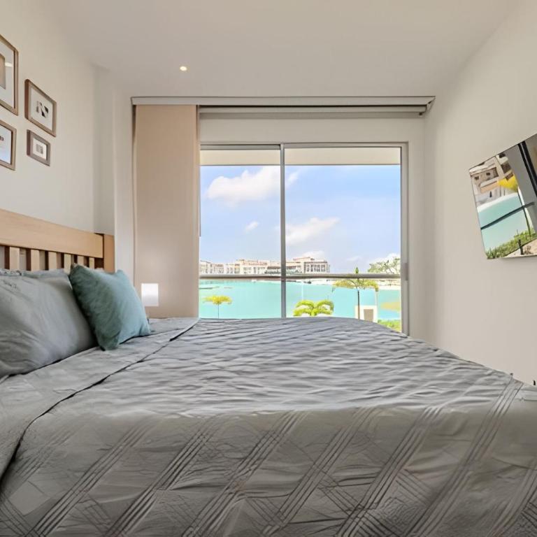 Vista a Laguna cristalina + 2 alc + parking - Two-Bedroom Apartment with Pool View - 9