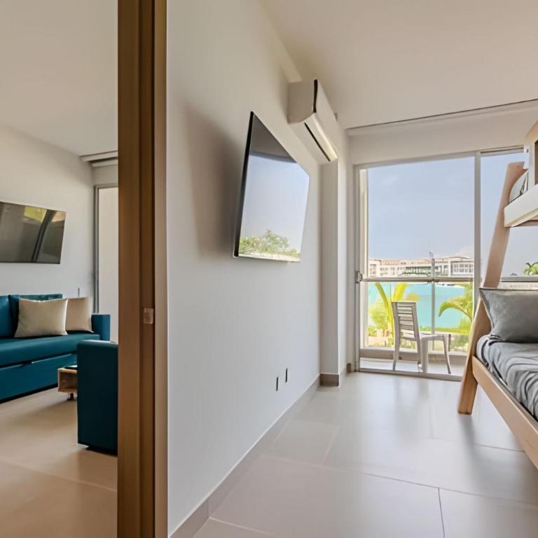 Vista a Laguna cristalina + 2 alc + parking - Two-Bedroom Apartment with Pool View - 30