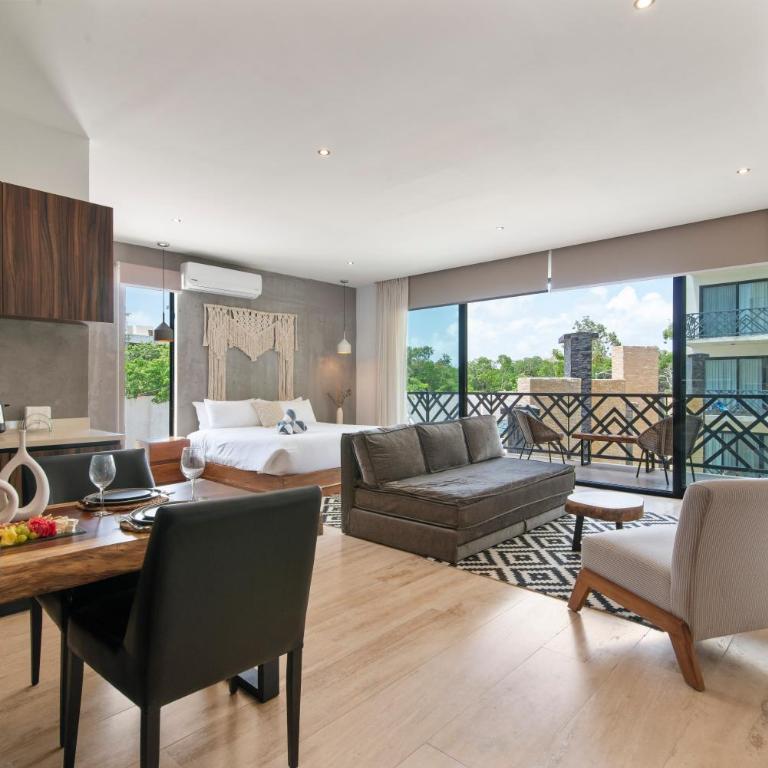 Unwind | Private Balcony & Rooftop Pools | Casago - Apartamento Estudio con cama grande - 9